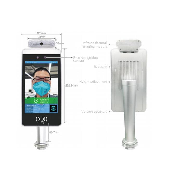Attendance Management Platform Multi-Language LIQIU Intelligent Face Recognition Temperature Measuring System 8 Inch LCD Full Screen Access Control Punch Card Machine for Office Building