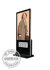 43/55 Inch Advertising Digital Signage Floor Stand With Wireless Charging Station