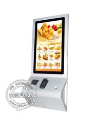 32 Inch Kiosk Digital Signage Capacitive Touch Self Ordering Service Printer Scanner