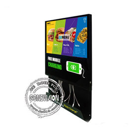 Brightness 450 Nit Wall Mount LCD Display Mobile Phone Charging Station Advertising Player