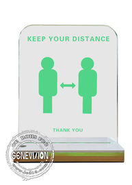 Battery Powered Acrylic Keep Distance Led Warning Sign