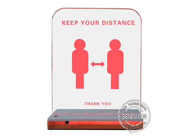 Bank Desktop Standing Keep Distance Advertising Board Acrylic Silk Printing Led Flashing Sign