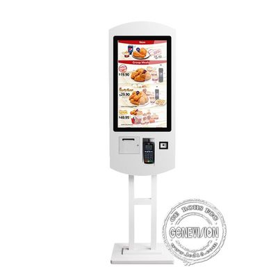 FHD 1080P 32 inch floor stand self ordering Kiosk with thermal Printer and pagers for restaurant
