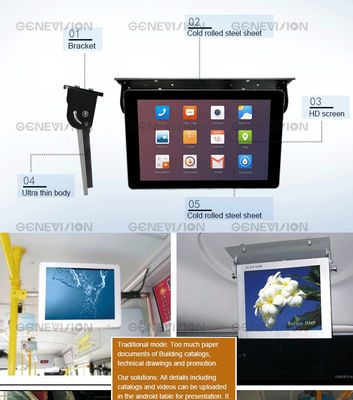 Ceiling Mounted 32 Inch 1920x1080 TFT LCD Bus Digital Signage