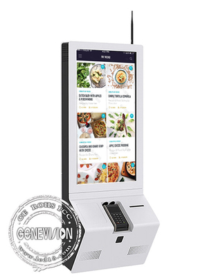 32'' Restaurant Twin Touch Screen Self Service KioskWith Printer NFC Card Reader