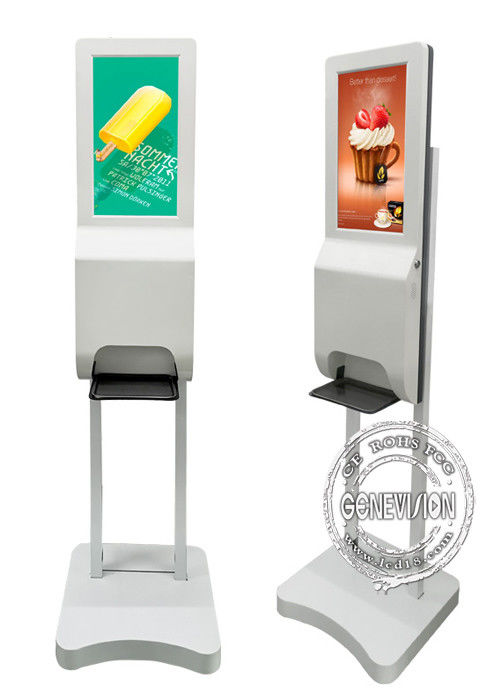 21 5 Inch Android Hand Washer Floor Stand Kiosk Digital Signage Automatic Hand Sanitiser Kiosk With 3000ml Capacity