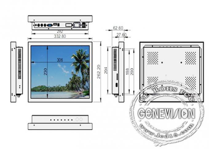 Tft Usb Cctv Lcd Monitor , Desktop / Wall Mount Lcd Display Wide Viewing Angle