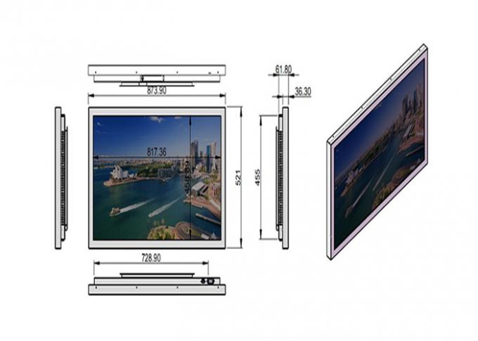 Indoor 37 inch Wall Mount LCD Display Panel , 2-36gb Flash Memory Card