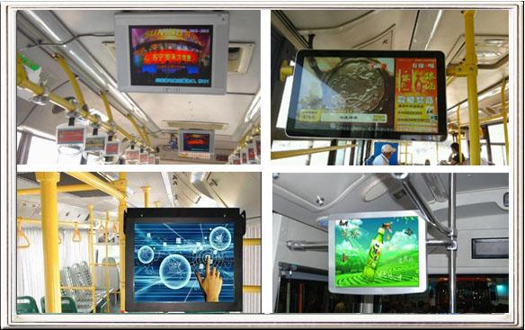18.5 Inch Bus Digital Signage with Acrylic Panel and System Clock