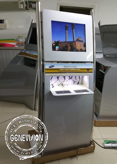 Customized Touchscreen Mobile Phone Charging Station Self Pay Mobile Phone Charging Kiosk