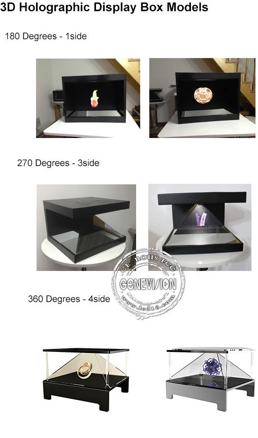 Optical Acrylic 19 Inch - 55 Inch Hologram Advertising Display , 3d Hologram Screen