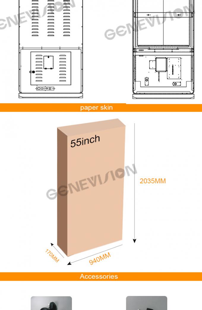 Totem Touch Screen Kiosk For Shopping Mall / 55 Inch Lcd Digital Signage Display Advertising