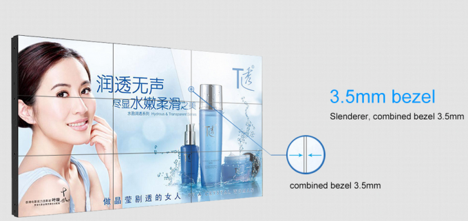 55" Daisy Chain Samsung 3.5mm Bezel Digital Signage Video Wall, 500cd / m2 Big Screen Wall  input 1