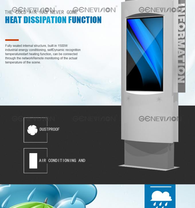 65inch Outdoor Touchscreen IP65 Waterproof Android Advertising Kiosk Sunshade Road Digital Signage