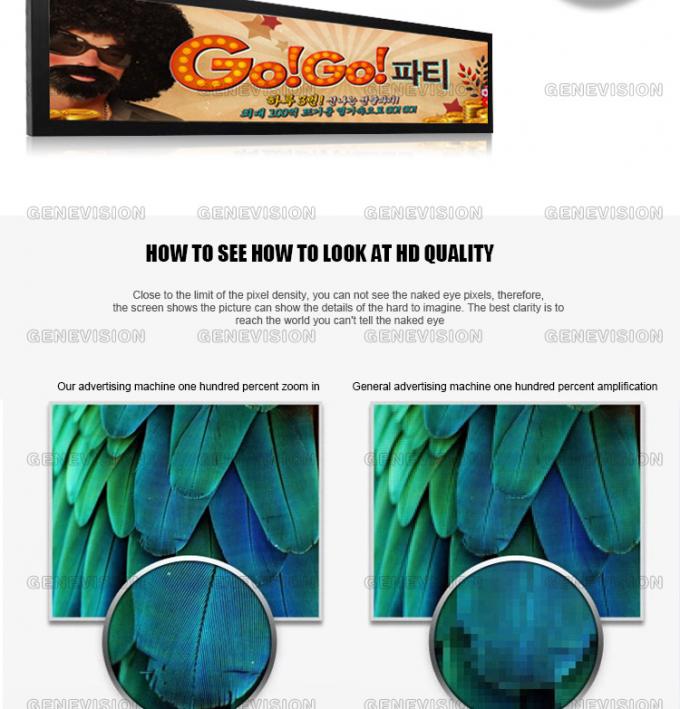 19.7 Bus Android Stretched Lcd Monitor , Super Wide Lcd Bar Display Full Menu Displaying 1