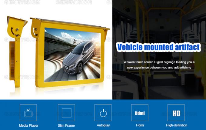 19 inch Roof Mount Bus Digital Signage Android WIFI 4G GPS LCD Bus Advertising Screen 0