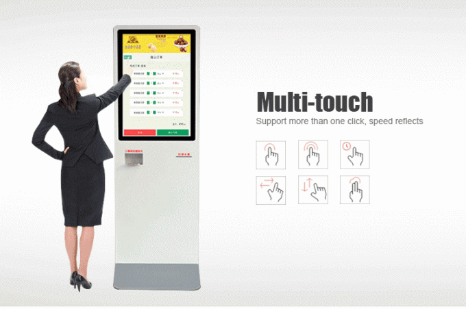 Floor Standing Self Service Information Touch Screen Wifi Digital Signage Kiosk Online Ordering Payment System
