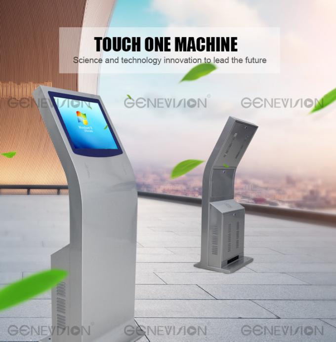 Printer Interactive Touch Screen Kiosk Digital Signage Podium Support Receipt Printing