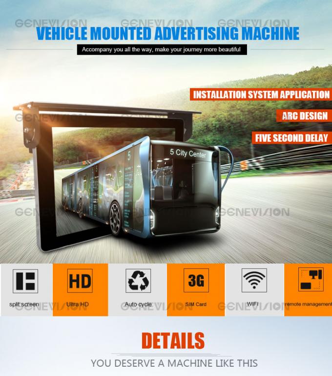 21.5 Inch Shockproof Bus Media Player Portable Bus Screen Wifi Car Monitor With 3g