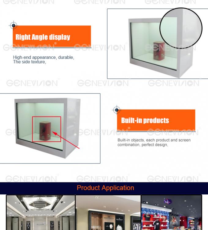 HD 21.5 Inch Led See Through Screen / Right Angled Transparent Lcd Panel Box