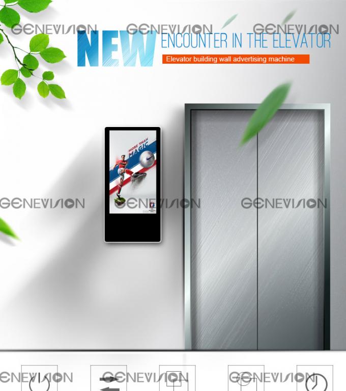 18.5 elevator vertical digital signage / LCD advertising player slim monitor 1080p