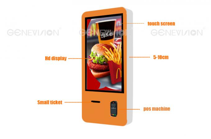 Restaurant 32 Inch Self service Kiosk 3G 4G 5G / Food Store LCD Payment Machine