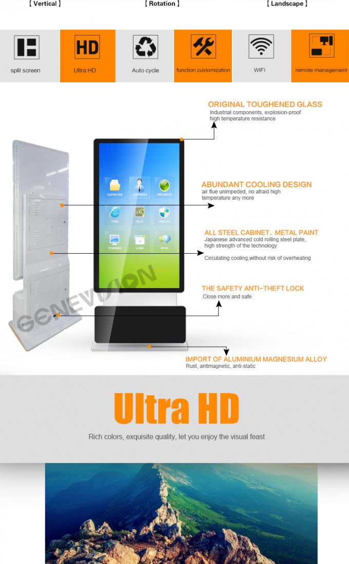Mercedes Advertisting Touch Screen Kiosk Digital Signage Wifi All In One Rotatable Lcd Screen