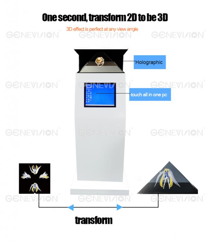 HD Virtual Projection 270 Degree Pyramid 3D Holographic Display Digital Signage Floor Standing