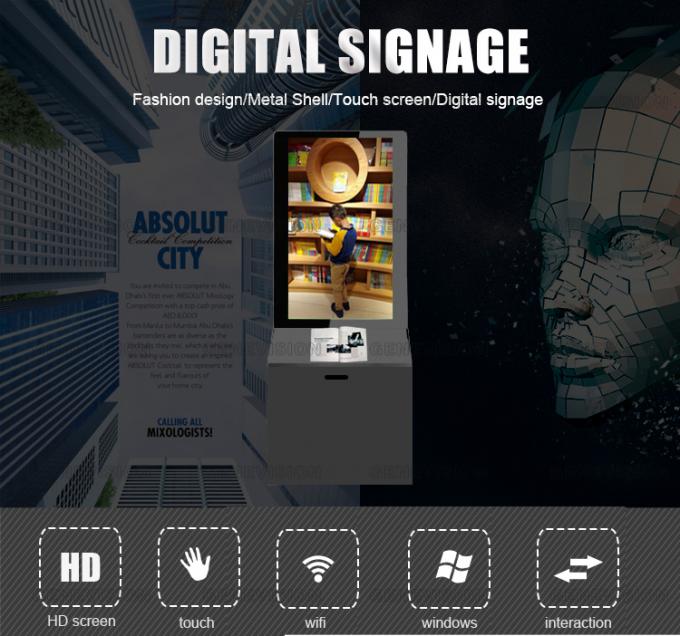 Full HD Lcd Display Kiosk Digital Signage , Lcd Digital Monitor Donation Box Stands