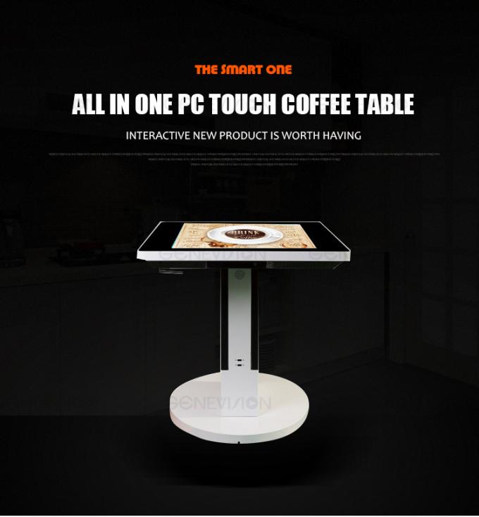 43 Inch Metal Case Tempered Glass PCAP Touch Table With 10 Touch Point For Coffee Shop