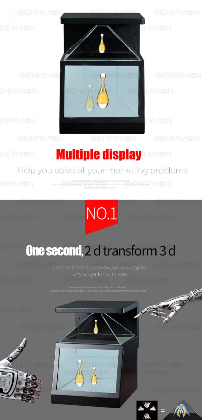 21.5 Full HD High Transparent Hologram Glass Display , Out Move 360 degree holographic display Digital Signage
