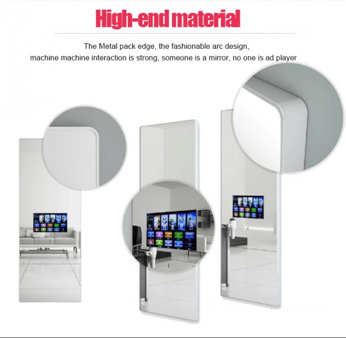43 Inch Mirror Advertising  Digital Signage With Remote Control Wifi  Bathroom TV Player And Body Sensor