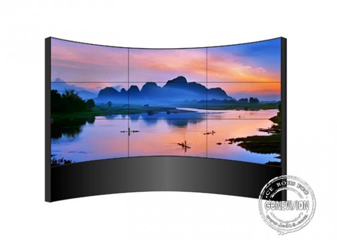 49" 55" 65" 4*4 Curved LCD Video Wall / 500 Nits LCD Panel TV Wall Big Screen