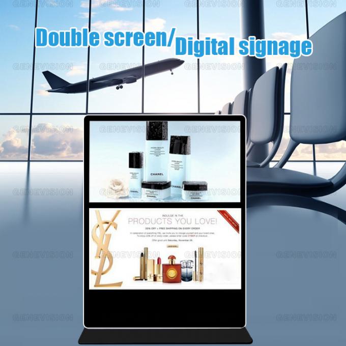 Promotional Sale Dual Lcd Wifi Digital Signage Kiosk, Ready Stock 60"+60" Floor Stand Information Station