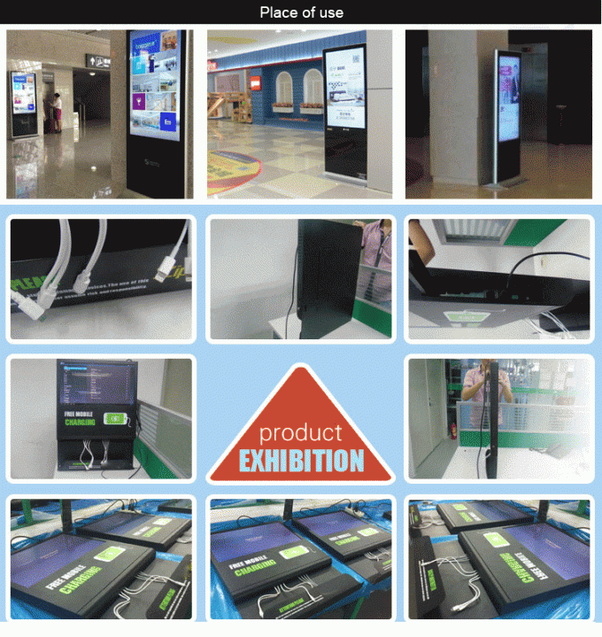 21.5 inch Android Wifi Digital Signage Advertising screen Display with mobile phone charging station For Restaurant