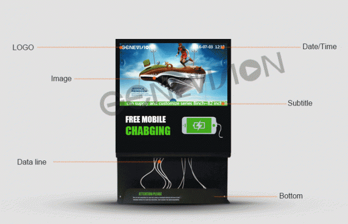 21.5 inch Android Wifi Digital Signage Advertising screen Display with mobile phone charging station For Restaurant
