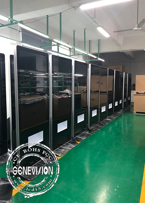 1*40HQ order under production: 70pc 55inch Floorstanding Mobile Charging Station Android LCD Advertising Player Kiosk