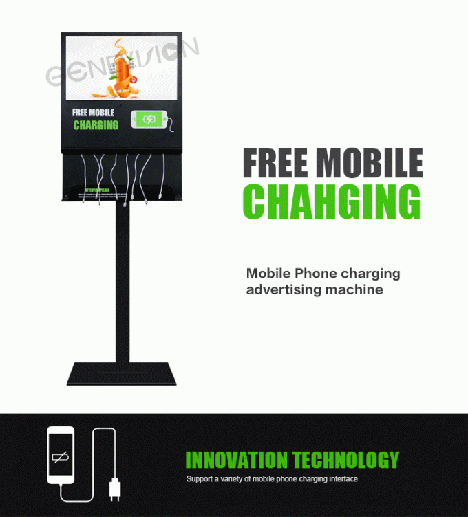 21.5 Inch Advertisement Mobile Phone Charging Kiosk Self Service