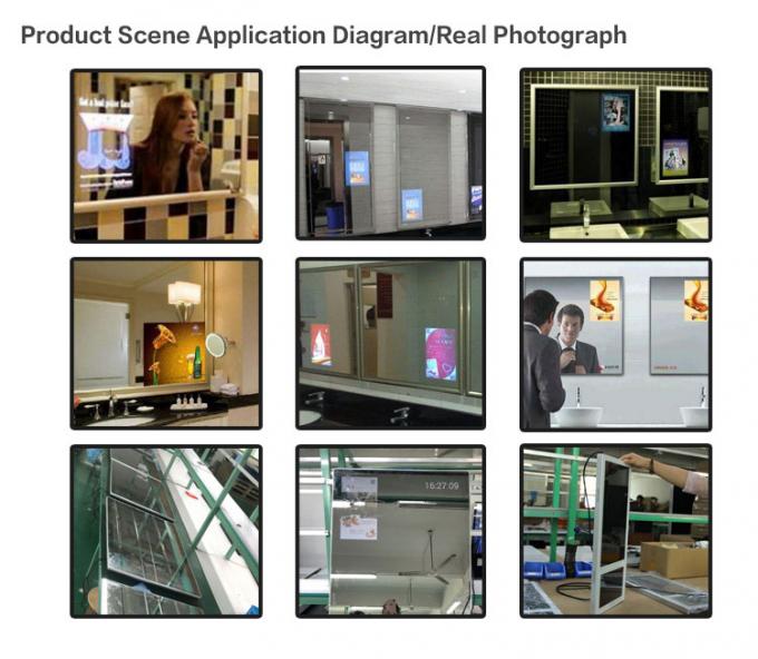Washroom Magic Mirror Digital Signage Advertising Screen LCD TV Screen Video Advertisement Display With Motion Sensor 2