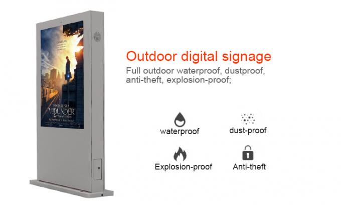 Red Colour Waterproof Outdoor Digital Signage Kiosk Display 55 Inch AR Anti Glare Glass