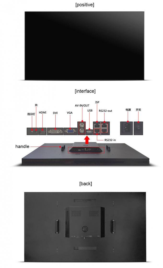 7 * 24h Operation Digital Signage Video Wall 500cd / M2 Brightness Remote Control
