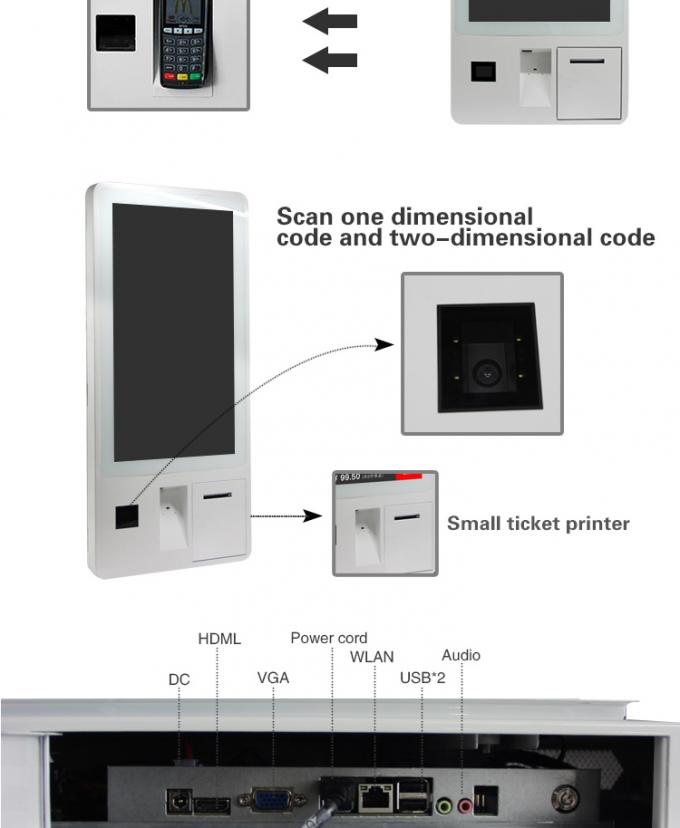 32 Inch Self Service Touch Screen Payment Kiosk Thermal Printer Bill ...
