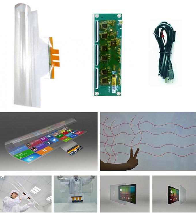 Interactive Capacitive Touch Foil Film PCAP Touch Screen Kiosk Transparent Nano Touch Wall 2