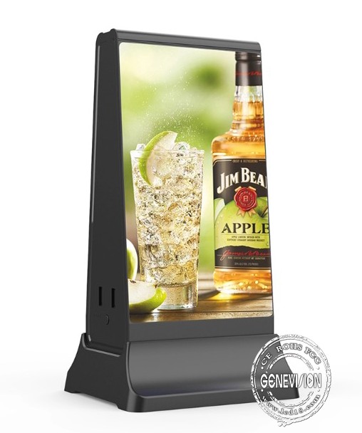 Black Digital Advertising Display Stand Small Size Cell Phone Charger Kiosk WIFI 0