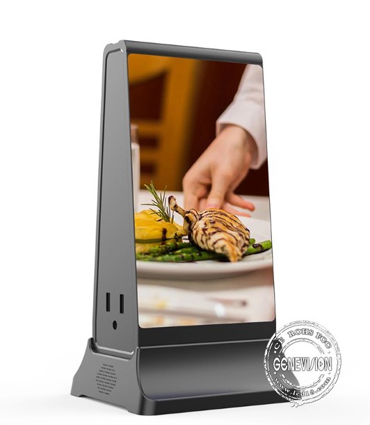 Black Digital Advertising Display Stand Small Size Cell Phone Charger Kiosk WIFI 2