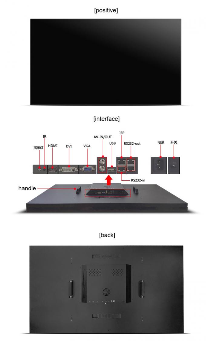 0.44mm Gap TV Lcd Digital Signage Video Wall LG Panel LD550DUN-TMA1 /DVI/BNC Video Monitor