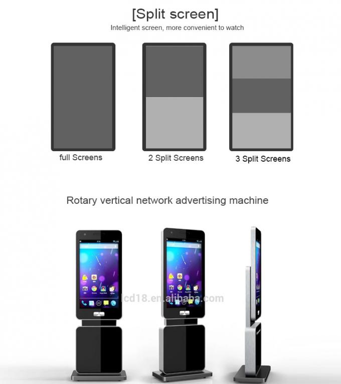65 Inch LCD Rotable Touch Screen Kiosk Digital Signage Totem For Shopping Mall
