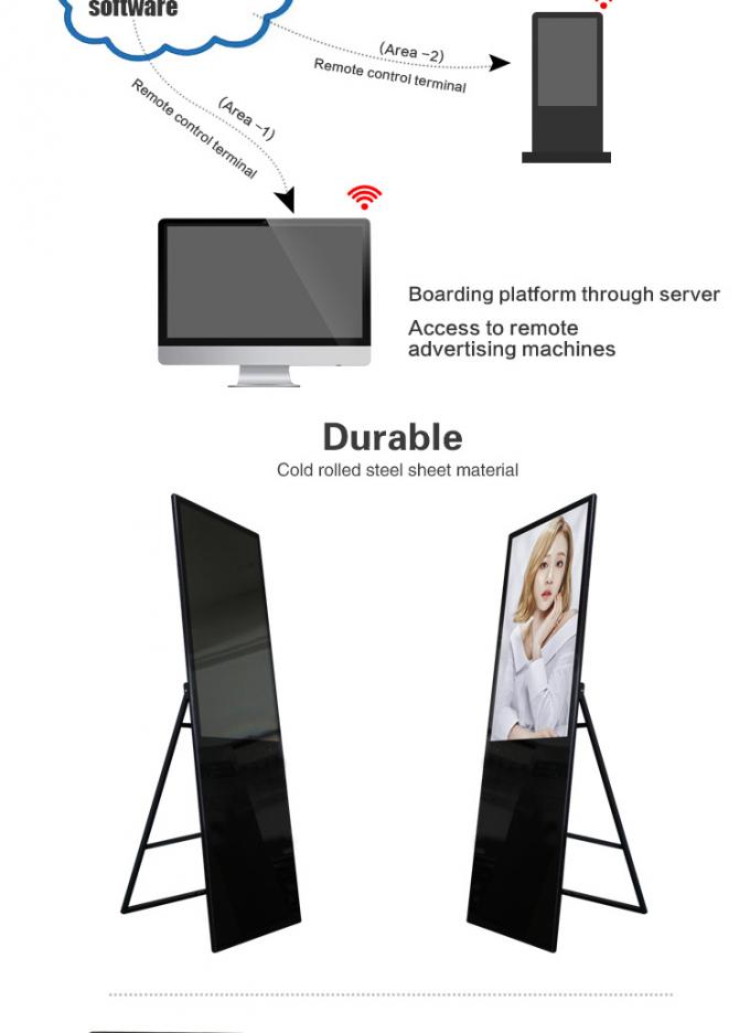 LCD Menu Touch Screen Kiosk Digital Signage 49''  3MM Toughened Glass Monitor