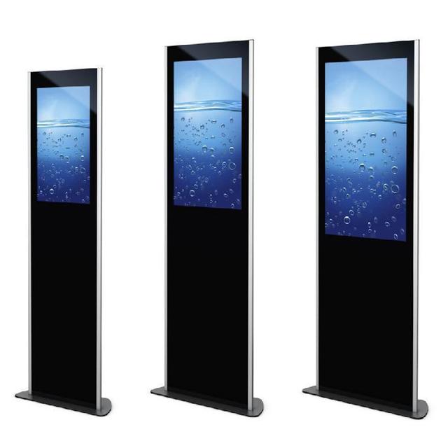 Slim Thin Touch Screen Digital Signage Wifi Android System Metal Case Interactive Three Screen