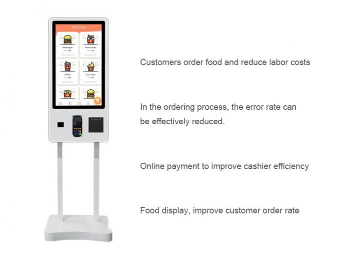 Floor Stand 32 inch Self Ordering Automated Touch Screen Payment Kiosk ...